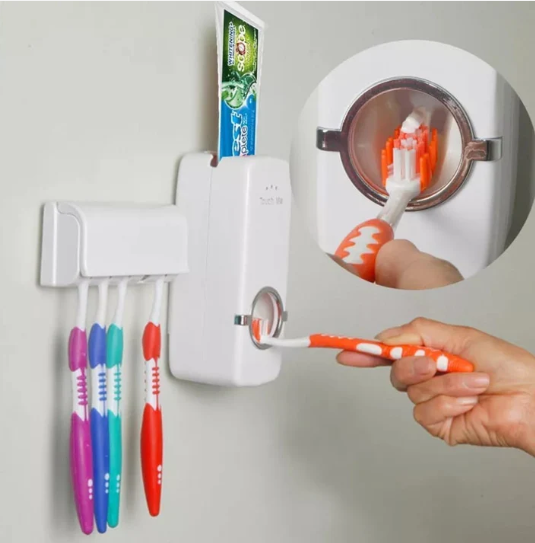 Toothpaste Dispenser & Brush Holder